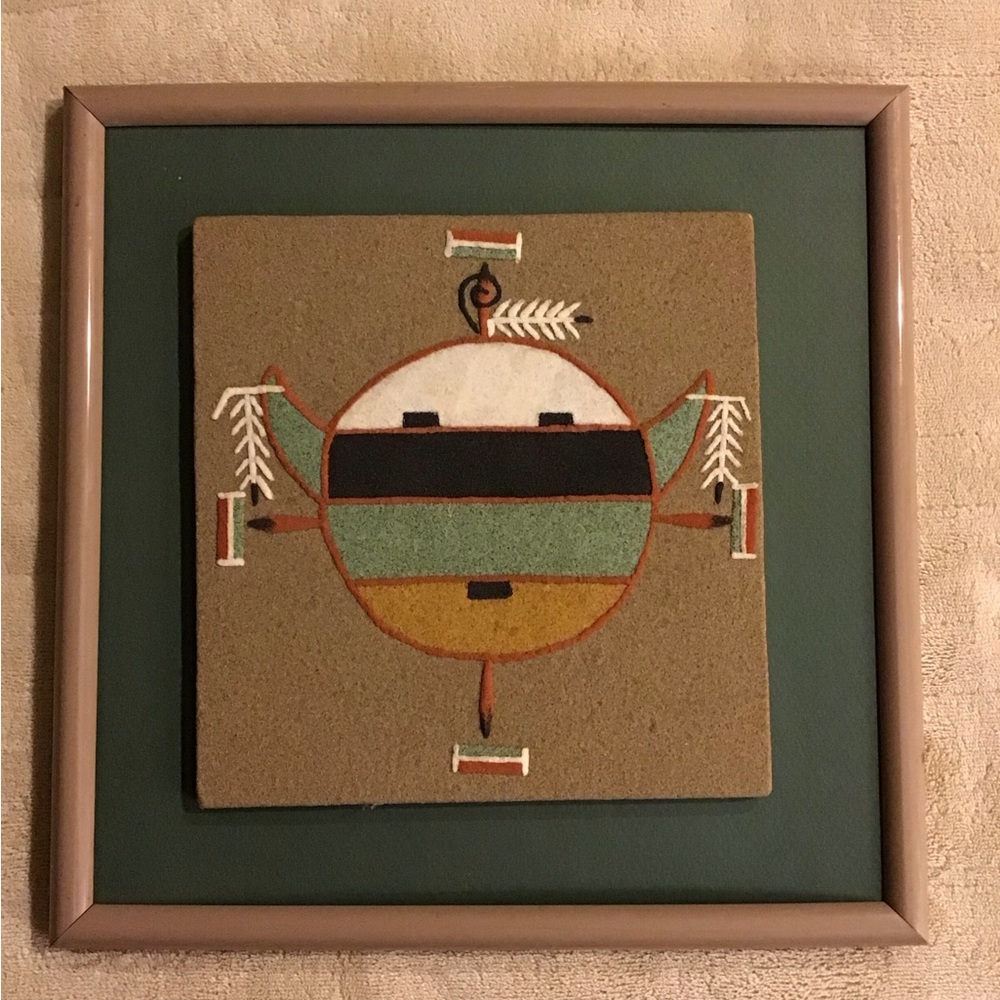Southwest Teddy Tolela sand painting, symbolic design